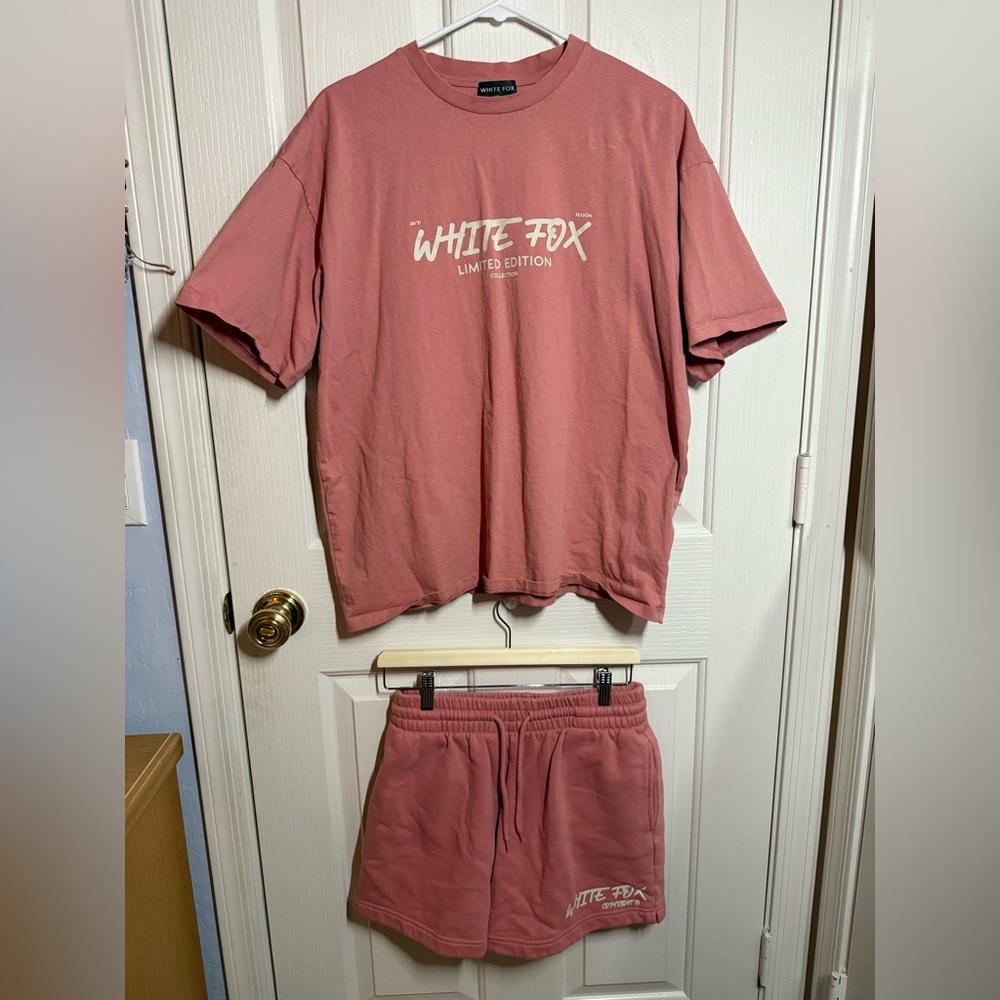 White Fox Pink T-Shirt and Shorts Set